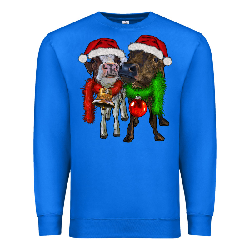 Two Christmas Heifers Premium Sweatshirt by RanaPortraitStore | Teevron