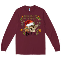 Burgundy jingle bell rock black Long Sleeve Tee - CowhideDigitalArt