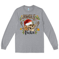 Heather Grey jingle bell rock black Long Sleeve Tee - CowhideDigitalArt