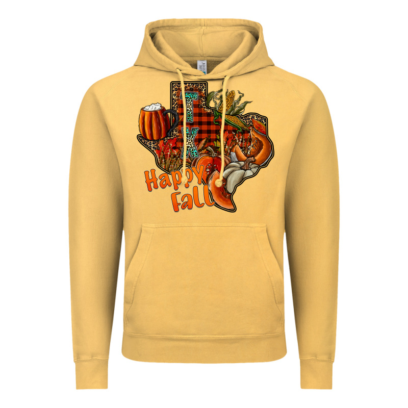 Happy Fall Texas Vintage Hoodie by CowhideDigitalArt | Teevron