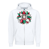 White sunflower i̇talian flag Zipper Hoodie - JahusDesignShop