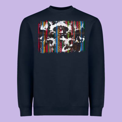 Cowhide, Leopard Serape Backgraund Heavyweight Sweatshirt Designed By Jahusdesignshop