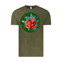 Vintage Olive gingerbread men with hot chocolate Vintage Tee - BundleAndBundleShop