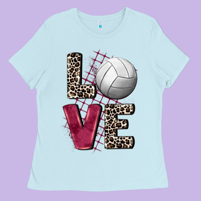 Love Volleyball Ladies Tee Designed By Fadigitalartstudio