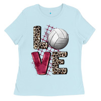 Baby Blue love volleyball Ladies Tee - FaDigitalArtStudio