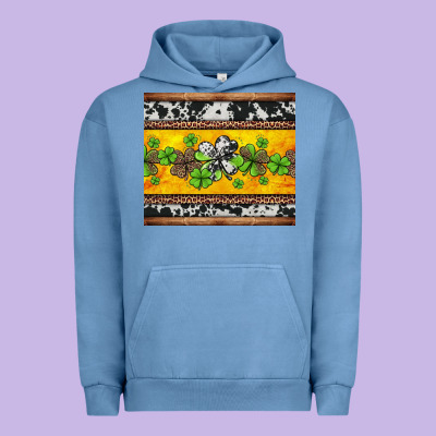 St Patricks Day Western Shamrock Urban Hoodie Designed By Jasminsmagicworld