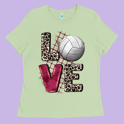 Love Volleyball Ladies Tee Designed By Fadigitalartstudio