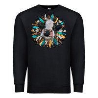 Black baby cow with sunflower Premium Sweatshirt - RanaPortraitStore