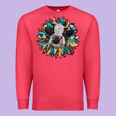 Baby Cow With Sunflower Premium Sweatshirt Designed By Ranaportraitstore