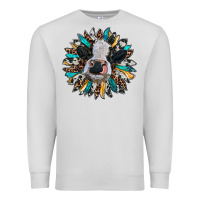 Dove Grey baby cow with sunflower Premium Sweatshirt - RanaPortraitStore