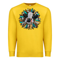 Lemon baby cow with sunflower Premium Sweatshirt - RanaPortraitStore
