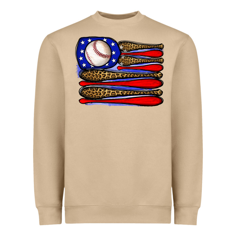 Leopard Baseball Flag3 Heavyweight Sweatshirt by JahusDesignShop | Teevron