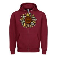 Burgundy sunflower camouflage and leopard 2 Zipper Hoodie - JahusDesignShop