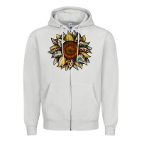 Dove Grey sunflower camouflage and leopard 2 Zipper Hoodie - JahusDesignShop