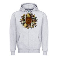 Heather Grey sunflower camouflage and leopard 2 Zipper Hoodie - JahusDesignShop