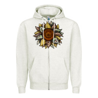 Oatmeal Heather sunflower camouflage and leopard 2 Zipper Hoodie - JahusDesignShop