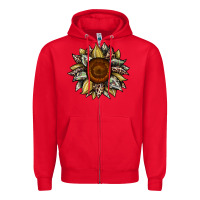 Red sunflower camouflage and leopard 2 Zipper Hoodie - JahusDesignShop