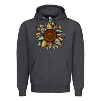 Smoke sunflower camouflage and leopard 2 Zipper Hoodie - JahusDesignShop