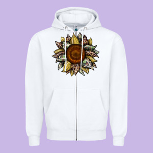 Sunflower Camouflage And Leopard 2 Zipper Hoodie Designed By Jahusdesignshop