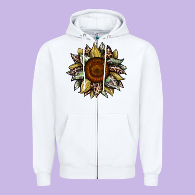 Sunflower Camouflage And Leopard 2 Zipper Hoodie Designed By Jahusdesignshop