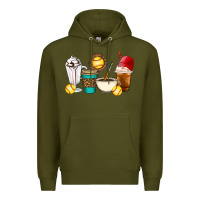 Army Green Softball coffee cups Premium Hoodie - Artiststas