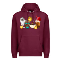 Burgundy Softball coffee cups Premium Hoodie - Artiststas