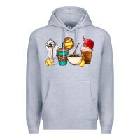 Heather Grey Softball coffee cups Premium Hoodie - Artiststas