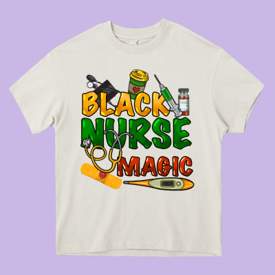 Black Nurse Magic Heavy Core Tee Designed By Howdyjamesfarm