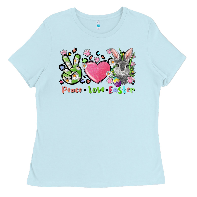 Peace Love Easter Bunny Ladies Tee by FaDigitalArtStudio | Teevron