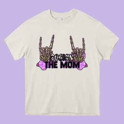 Rockin' The Mom Heavy Core Tee Designed By Cowgirlartshop