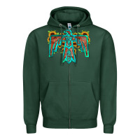 Sports Green thunderbird Zipper Hoodie - JahusDesignShop