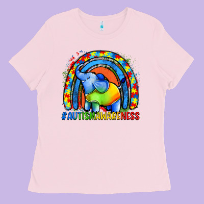 Autism Awareness Autism Elephant Ladies Tee Designed By Fadigitalartstudio