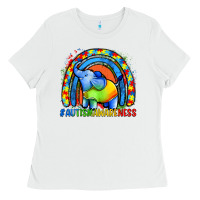 White Autism Awareness Autism elephant Ladies Tee - FaDigitalArtStudio