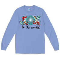 Colony Blue Joy to the World Long Sleeve Tee - CowhideDigitalArt