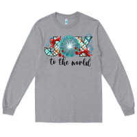 Heather Grey Joy to the World Long Sleeve Tee - CowhideDigitalArt