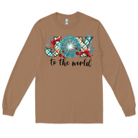 Toasted Coconut Joy to the World Long Sleeve Tee - CowhideDigitalArt