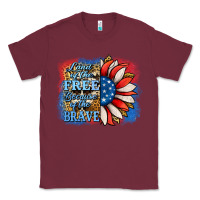Burgundy patriotic sunflower land of the free Classic Tee - Jasminsmagicworld