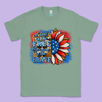 Patriotic Sunflower Land Of The Free Classic Tee Designed By Jasminsmagicworld