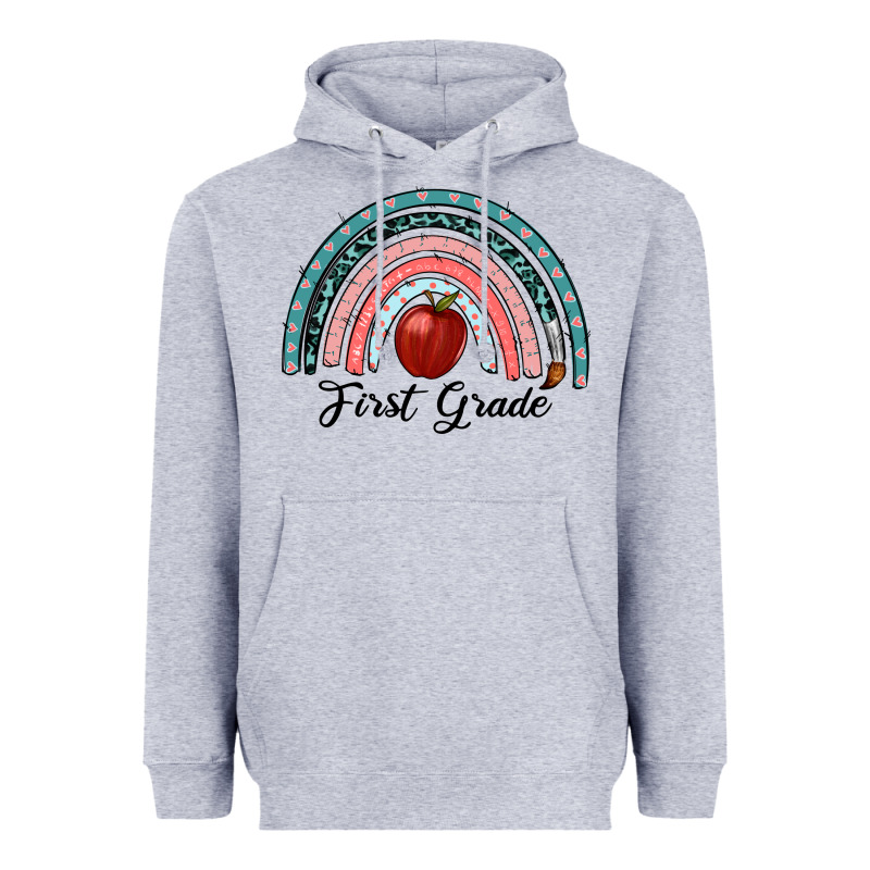 First Grade Rainbow Heavyweight Hoodie by RanaPortraitStore | Teevron