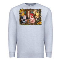 Heather Grey western farm animals Premium Sweatshirt - RanaPortraitStore