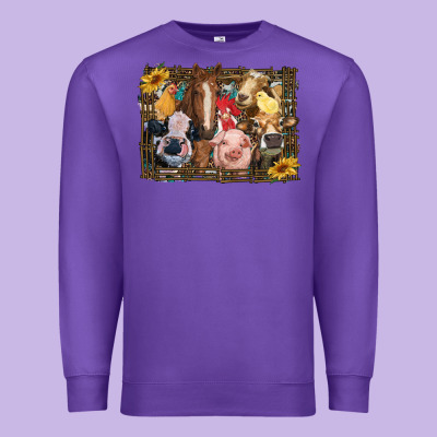 Western Farm Animals Premium Sweatshirt Designed By Ranaportraitstore