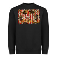 Black america, cowhide, leopard backgraund Heavyweight Sweatshirt - JahusDesignShop
