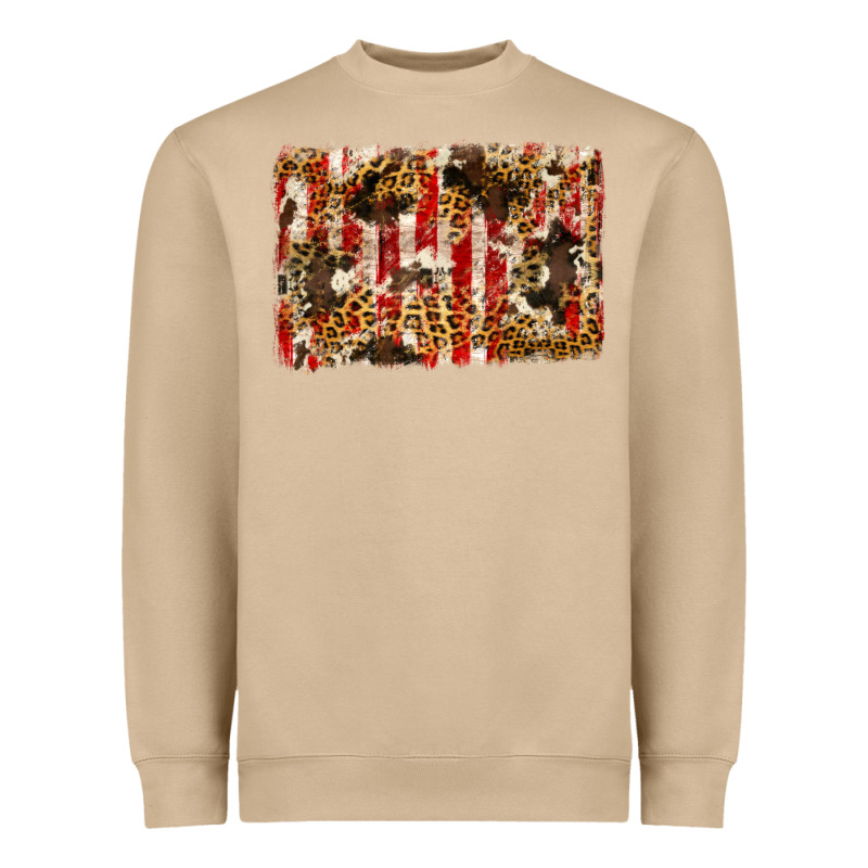 America, Cowhide, Leopard Backgraund Heavyweight Sweatshirt by JahusDesignShop | Teevron