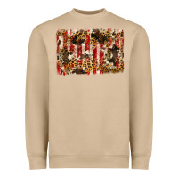 Mushroom america, cowhide, leopard backgraund Heavyweight Sweatshirt - JahusDesignShop