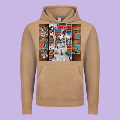 Happy Easter Vintage Hoodie Designed By Cowhidedigitalart