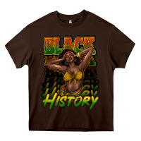 Chocolate Brown Black history afro woman Heavy Core Tee - HowdyJamesFarm