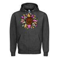 Charcoal Heather sunflower camouflage Zipper Hoodie - JahusDesignShop