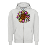 Dove Grey sunflower camouflage Zipper Hoodie - JahusDesignShop