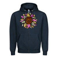 Navy sunflower camouflage Zipper Hoodie - JahusDesignShop