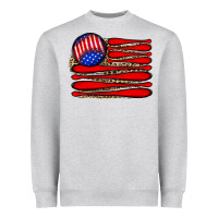 Heather Grey leopard baseball flag5 Heavyweight Sweatshirt - JahusDesignShop